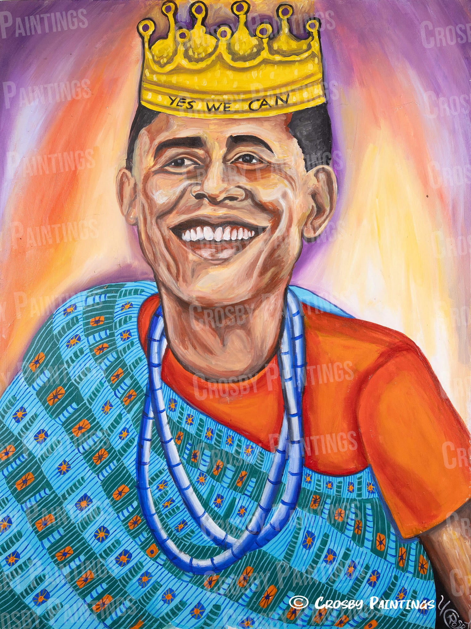 President Barrack Obama in Native clothing [by itself]